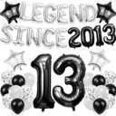 13th Birthday Decorations Balloons Boys - 39 Pcs Official Teenager Legend Since 2013 Letter Backdrop Banner Number 13 Star Foil Balloon Party Supplies for Thirteen Years Old Decoration Kit