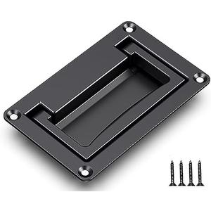 YUDTKK Zinc Alloy Recessed Pull Handle Container Handle Black Flush Lift Recessed Door Handle,4.33 Inch,1 Pack