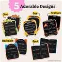 First Day of School Sign (11 x 13) - Double Sided Back to School Board, First Day of Preschool & Kindergarten Sign - Kids Chalkboard for Boys & Girls + 3 Chalk Markers