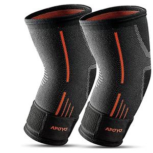 APOYO Elbow Brace for Tendonitis and Tennis Elbow, (Pair) Compression Sleeve for Arthritis, Workouts, Reduce Joint Pain During Fitness Activity (Medium)