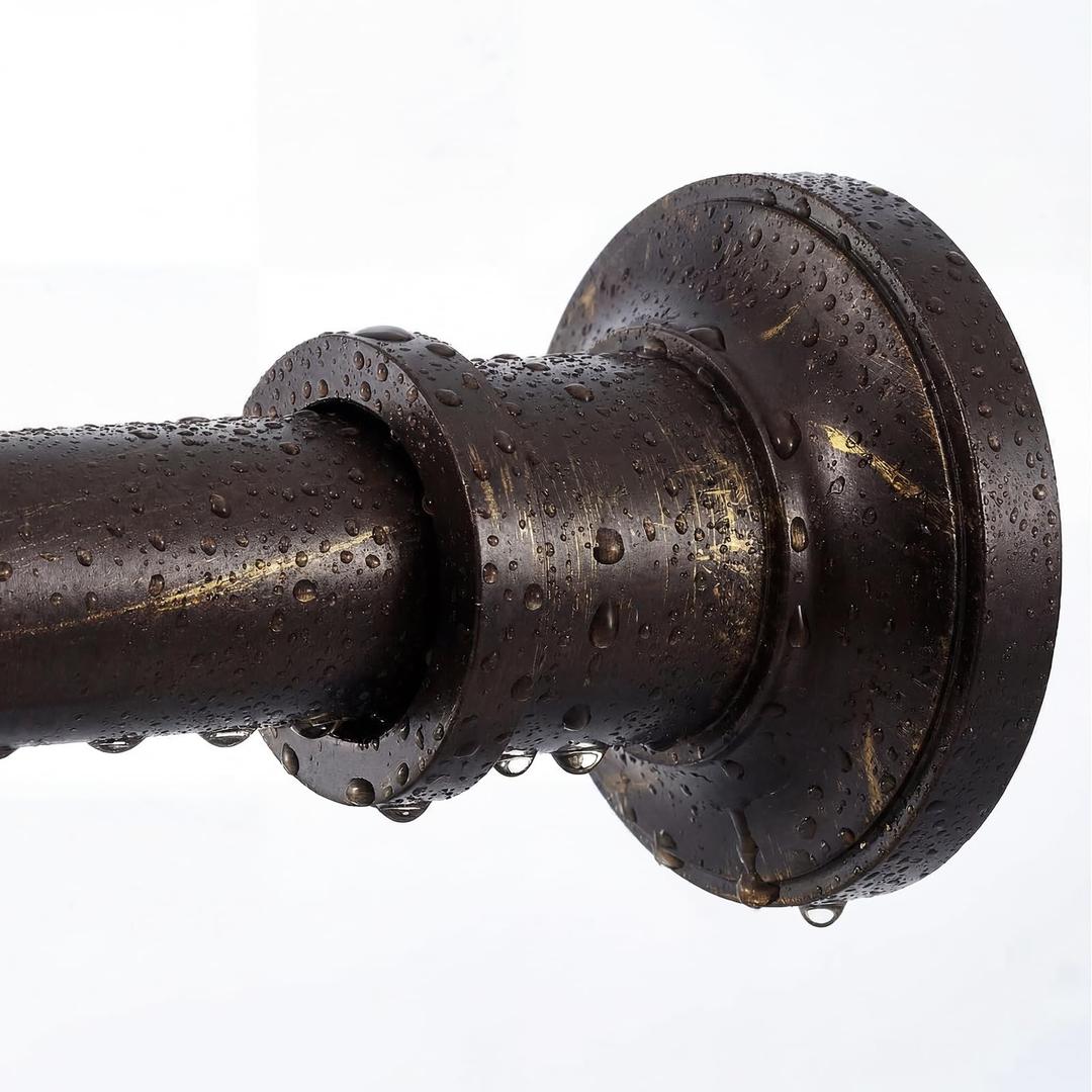 BRIOFOX Bronze Tension Curtain Rod 24 to 76 Inch(2-6.3ft) - Spring Tension Shower Curtain Rod, No Drilling Bronze Tension Rod for Curtains or Windows