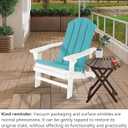 Adirondack Chair Cushion Set of 2 Indoor Outdoor Furniture Cushions Rocking Chair Cushions with Straps Replacement Folding Patio Chair Pad,19.7x18.9x1.5 Inch（Blue）