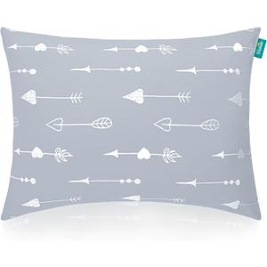 Biloban Kid Travel Pillow for Sleeping, Kid Pillow 14" x 19" for Toddler Bed, Soft & Skin-Friendly Small Pillows for Sleeping, Toddler Use Only, Age 2 to 5 (Light Grey Arrow)