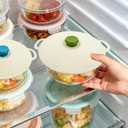 4 Pack Silicone Lids for Bowls, Pots and Cups, Microwave Splatter Cover, Reusable Seal Food Covers, Heat Resistant, Dishwasher Safe, 3 Sizes (S+M+L)