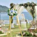 GRENTY 2 Pack Gold Easel Stand for Wedding Signs No Assembly Needed, Heavy Duty Metal Display Stand for Art, Welcome Signs, Posters, Pictures, Paintings, and Floor Dcor