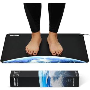 Grounding Mat for Daily Comfort & Balance - Grounding Mat for Feet, Desk, Bed & Floor - Durable, Eco-Friendly Material - 24x16 inches Earthing Mat Includes 15ft Grounding Cord Grounding Mat for Daily Comfort & Balance - Grounding Mat for Feet, Desk, Bed & Floor - Durable, Eco-Friendly Material - 24x16 inches Earthing Mat Includes 15ft Grounding Cord