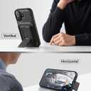 for iPhone 17 Leather Case, Wallet Case with Card Holder (3 Cards) & Kickstand, Slim Protective Cover with Stand for iPhone 17 6.3"Black