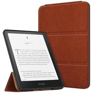Fintie Trifold Case for 7" Kindle Paperwhite 2024 and Kindle Colorsoft - Ultra Lightweight Foldable Stand Cover Auto Wake/Sleep for Kindle Paperwhite 12th Gen, Brown