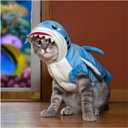 NACOCO Dog Shark Costume Cute Pet Clothes Halloween Holiday Coat Hoodie for Cats and Dogs (Blue, S)