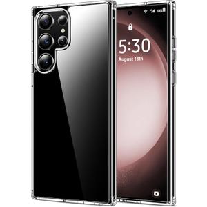 HOOMIL Case for Samsung Galaxy S23 Ultra 5G 6.8-Inch, Non-Yellowing, Drop Protection, Anti-Scratch, Transparent Hard Back Phone Cover - Crystal Clear