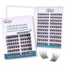 GAQQI Lash Clusters Volume & Wispy Eyelash Clusters 10-14mm Cluster Lashes 120PCS, Cluster Eyelash Extensions C Curve, Ultra-thin & Soft Clear Band False Lashes Wide Band (WING)