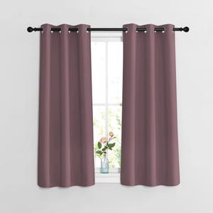 NICETOWN Patio Blackout Curtain Panels - Thermal Insulated Grommet Blackout Drapes Light Blinds Room Darkening Window Treatments for Villa/Cottage (2 Panels, W80 x L95, Dry Rose)