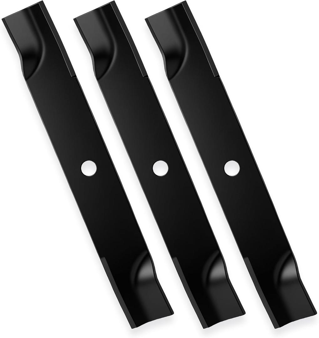 TCU15881 60" High Lift Blades for John Deere Ztrak Z930M Z950M Z950R Z915E Z951R 1025R Z757 Z665 X710 X730 X738 60 inch Deck Cut Lawn Tractor Zero-Turn Mower M128485, M131958, M144196, M163983, Black