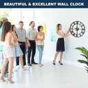 Pytha Sight 14 Inch Large Wall Clocks for Living Room Decor,Big Silent Battery Operated Metal Wall Clock,Rustic Modern Farmhouse Roman Numerals Wall Clock for Kitchen,Office,Bedroom,Dinng Room
