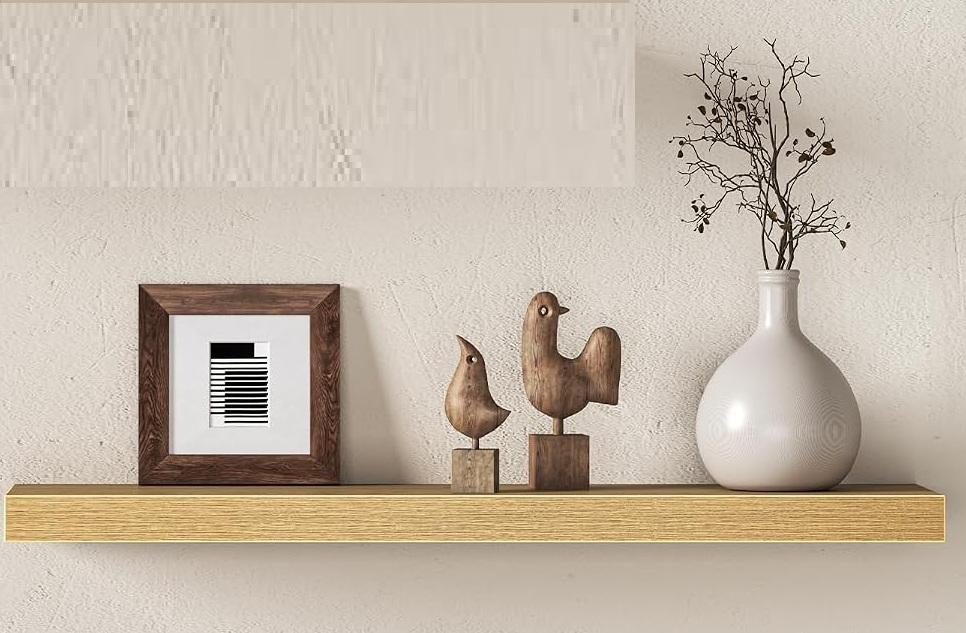 Fun Memories 30 Inch Floating Shelf for Wall, 12" Deep Large Wall Mounted Wood Shelf with Invisible Bracket, Rustic Oak Floating Shelf for Bathroom Over Toilet Kitchen Living Room, Set of 1
