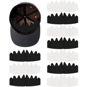 10 PCS Baseball Caps Inserts, Flexible Washable Reusable Hat Sweat Liner, Hat Liners Sweat Protection, Hat Shaper Insert, Hat Stiffener, Baseball Cap Sweat Liner (Black & White)