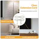 3.2 Feet Clear Extension Cord Indoor Thin with UL-Certified, Short Extension Cord, Invisible Single Plug Power Cable for Halloween Decor, 2 x 18AWG 7A/125V, Male to Female, 2 Pack