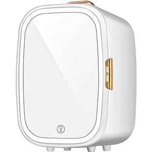 11 Liter Skincare Fridge, Makeup Refrigerator with Dimmable LED Mirror Door, Personal Beauty Fridge with Cooler & Warmer for for All Cosmetics and Skincare Needs (11Liter)