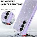 ZIYE Galaxy Z Fold 7 Case for Women Girls Glitter Sprakle Bling Anti-Slip Shockproof Protection Cover Case Designed for Samsung Galaxy Z Fold 7 5G Purple