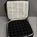 DreamGenius Nail Polish Organizer Case Holds 42 Bottles, Portable Double-Layer Nail Polish Storage Bag with Adjustable Dividers for Manicure Tools, Black