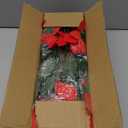 14'' Poinsettias Artificial Christmas Flowers for Outdoors,12 Bundles Mixed Fake Red Silk Flowers Faux Plastic Plants UV Resistant for Home Garden Porch Patio Outdoor Indoor Decor