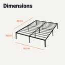 Amazon Basics Metal Bed Frame, Non-Foldable Platform with Under-Bed Storage Space, Durable Steel, Protective Floor Pads, Easy Assembly, Queen, 60W x 80L in, Black