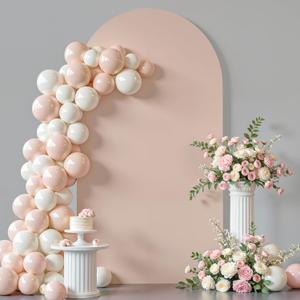 6.6 ft Arch Backdrop Cover Nude Blush- Double-Sided Spandex Arch Covers Stretchy Backdrop for Balloon Arches Birthday Party Baby Shower Banquet Wedding Photo Background