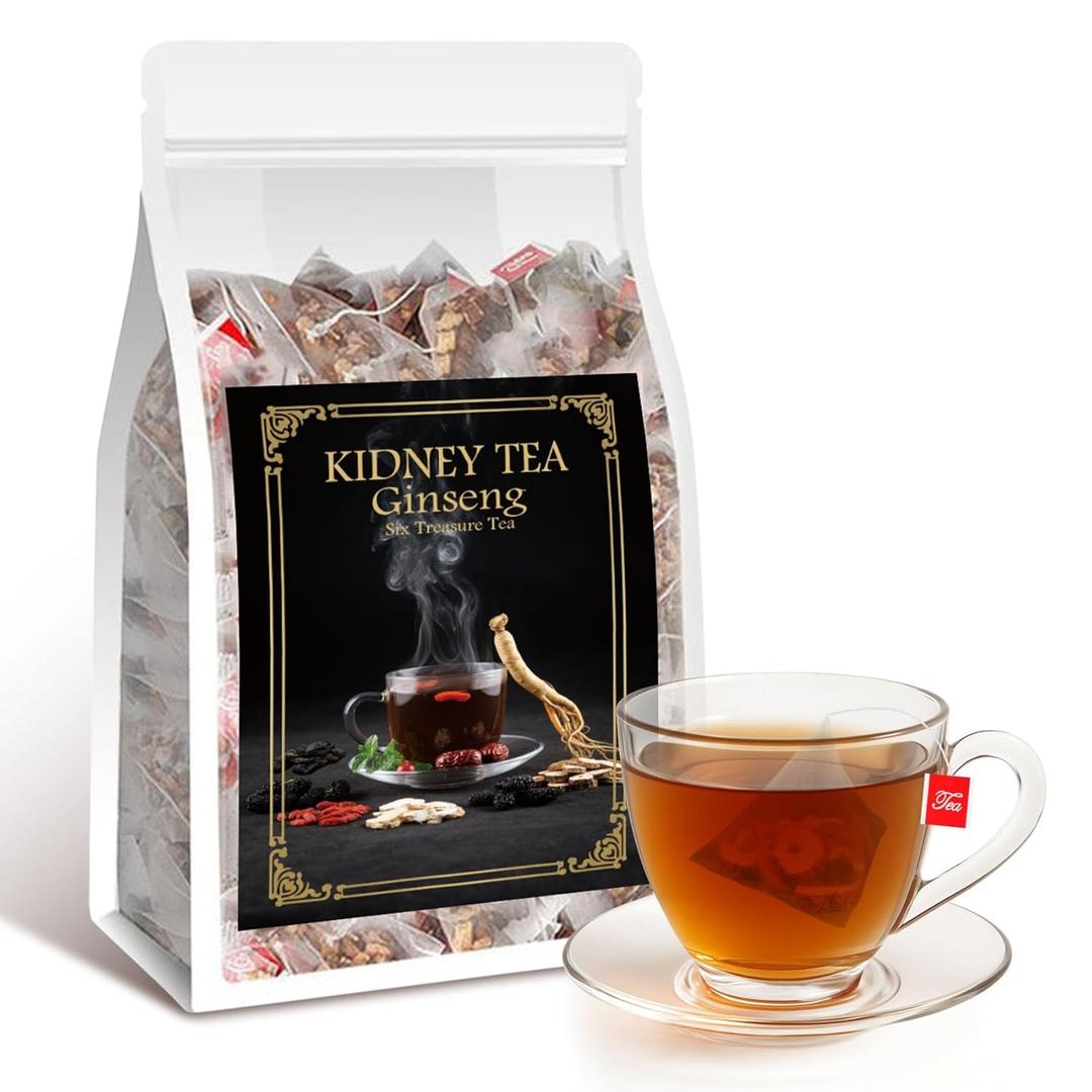 Zenvivian Ginseng Six Treasure Tea - Herbal Tea with Ginseng, Wolfberry, Red Dates, Maca, Polygonatum Sibiricum & Mulberry - Natural Ingredients, Relaxing, 25 Tea Bags (EXP 12/10/26)