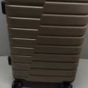 Coolife Carry On Luggage Airline Approved with Spinner Wheels, Hard Shell Suitcase TSA Lock Lightweight Travel Luggage 20-inch,Brown