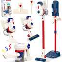 Kids Vacuum That Really Works, SMILESSKIDDO Kids Cleaning Toy Set - 3 in 1 Suction Design & Safe Material Toy Vacuum - Perfect Montessori Pretend Vacuum for Toddlers 3-8