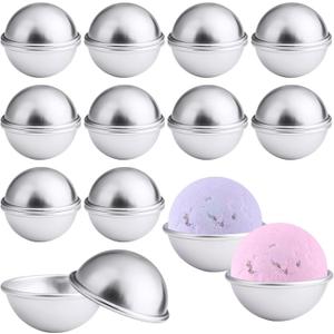 10 Set 20PCS Bath Bomb Mold Kit, Soap Mold & Aluminum Metal Bath Bombs Press for DIY Making Supplies (2.56 inches)