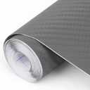 Adhesive Shelf Liner Drawer Liner - 11.8" W x 393.7" L Non Slip Sticky Cabinet Mat, Waterproof EVA Pad for Kitchen Cabinets Shelves, Countertops, Drawers - Guide Line for Easy to Cut, Gray & Durable