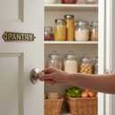 PANTRY Antique Vintage Door & Wall Plaque Sign | Classic Engraved Metal Kitchen & Storage Name Plate with Screws for Home Decor | 22 x 5 cm | PANTRY