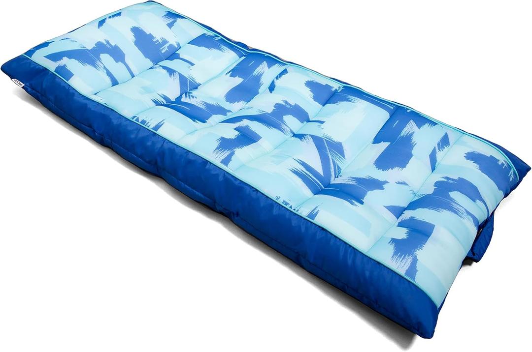 Big Joe Kona Hammock No Inflation Needed Pool Lounger with Headrest, Quick Draining Fabric, 4 feet Big (Paintbrush Blue)