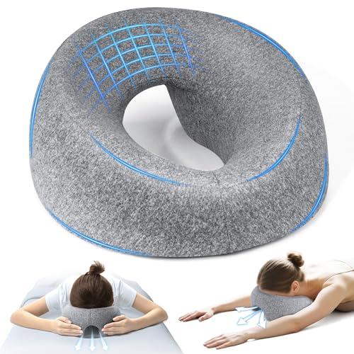 Face Down Pillow, Massage Headrest for Bed, Massage Face Cradle for Bed, BBL Pillow After Surgery Post Eye Surgery Vitrectomy Recovery, Faces Down Pillows for Rest and Recovery Reimagined (Grey)