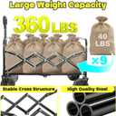 Collapsible Wagons Carts Foldable, 360lbs Portable Folding Wagon Cart with Wheels, Foldable Wagon Cart Utility for Camping, Beach, Grocery, Shopping, Sports, Garden