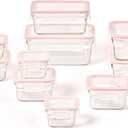 GLASSLOCK Smart 20-Piece Glass Food Storage Set - 100% Airtight & Leakproof, BPA Free lids, Freezer to Oven Safe, Meal Prep