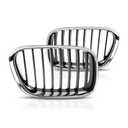 For BMW X5 2000 2001 2002 2003 Grille Driver and Passenger Side | Pair | Chrome | Made of Plastic | Replacement For BM1200152, BM1200153 | 51138402645, 51138402646