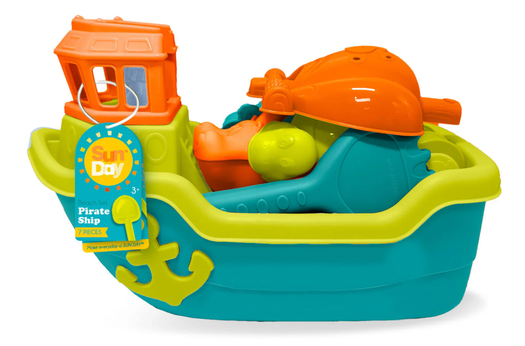 Sun Day Pirate Ship Beach Toy Set 