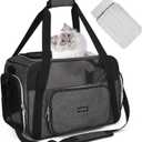 BAGLHER Pet Travel Carrier, Cat Carriers Dog Carrier for Small Medium Cats Dogs Puppies, Airline Approved Small Dog Carrier Soft Sided, Collapsible Puppy Carrier. Grey