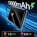 golioklsy Portable Charger Power Bank, 10000mAh Phone Charger with Built-in Cable, 20W PD Fast Charging, Slim Battery Pack with LED Display, Travel Essential for iPhone 17/16/15/14 All Series, Black