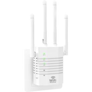 1-Tap Setup WiFi Extender, Dual Band 5GHz/2.4GHz WiFi Signal Booster, 12880 Sq.Ft WiFi Range Extender, 105 Devices Supported, Ethernet Port & High Speed Signal Amplifier (white-Q4)