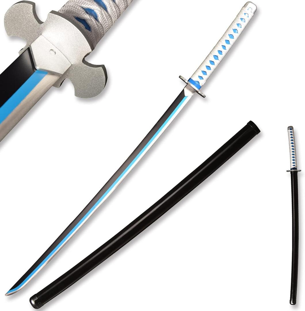 Metal Demon Sword 104cm/41inchs,Stainless Steel, Hashira Pillar and Protagonist Katana for Anime Cosplay, Anime Original Textures, Multiple Styles to Choose from