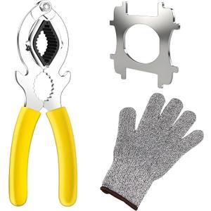 Faucet Aerator Removal Tool with Aerator Key and Cut Resistant Gloves,Faucet Wrench with Aerator Shell Removal Tool Faucet Replacement Part Repair Spanner for Kitchen and Bathroom