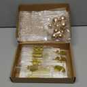 Yerliker 34 Pcs Happy Birthday Cake Toppers Decorations Birthday Candles DIY Cake Decor for Men Women Wedding Anniversary (Gold)