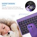 Wireless Keyboard and Mouse Ultra Slim Combo, TopMate 2.4G Silent Compact USB 2400DPI Mouse and Scissor Switch Keyboard Set with Cover, Batteries Included, for PC/Laptop/Windows/Mac - Purple Black