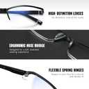 6Pack Reading Glasses Men, Spring Hinge Blue Light Blocking Readers, Lightweight TR90 Computer Magnifying Eyeglasses