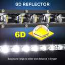 CO LIGHT Led Light Bar Single 38 inch Slim Single Row Lightbar Driving Combo Beam Off Road Work Lights with Mounting Brackets & 6D Reflectors for Truck, Car, Cabin, Boat, ATV, UTV