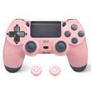 Hcirtnawi Wireless Controller for ps-4,Remote controller for ps-4/Slim/Pro/PC with Dual Vibration/3.5mm Audio Jack/6-Axis Gyro/Touch Pad/Type-C Port/1000mAh Battery (Pink)