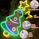 Christmas Tree Neon Light Signs Xmas Trees LED Sign Festival LED Xmas Wall Decorative Light USB Powered for Bedroom Kids' Room Birthday Party Bar Wedding Christmas (15.7 inch)